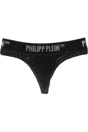 Philipp Plein Tanga im Metallic-Look mit Kristallen