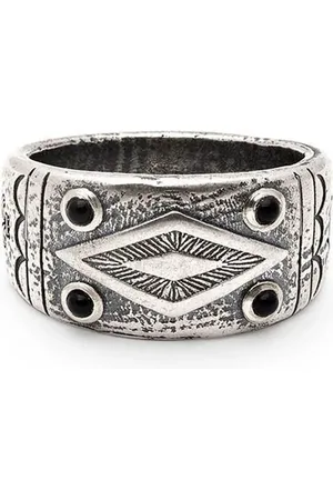 Nialaya Gravierter Ring aus Sterlingsilber