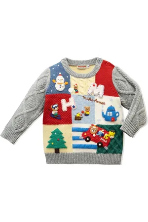Miki House Animal Friends Pullover im Patchwork-Look