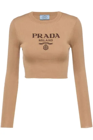 Prada Oberteil mit Intarsien-Logo