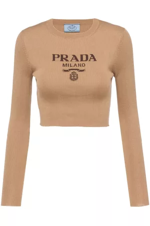 Prada Damen Strickpullover - Pullover mit Logo-Print