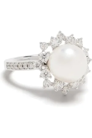 Tasaki 18kt Akoya Weißgoldring mit Diamanten