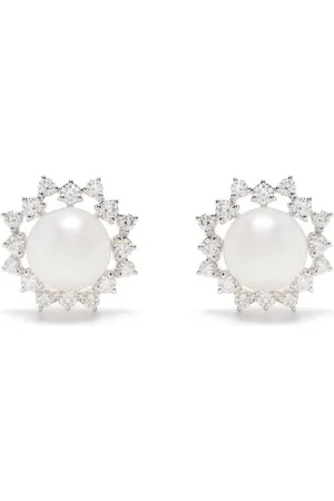 Tasaki 18kt Akoya Weißgoldohrringe mit Diamanten