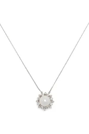 Tasaki 18kt Akoya Weißgoldhalskette mit Diamant