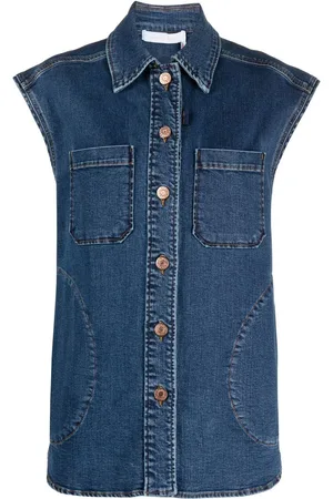 See by Chloé Jeansjacke mit angeschnittenen Ärmeln