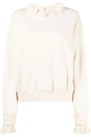 GOEN.J Sweatshirt mit gehäkelten Borten