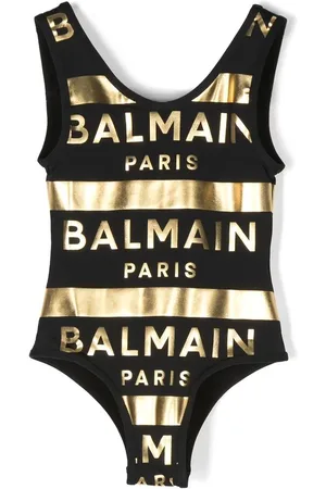 Balmain Badeanzug im Metallic-Look