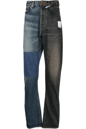 Maison Mihara Yasuhiro Zweifarbige Straight-Leg-Jeans