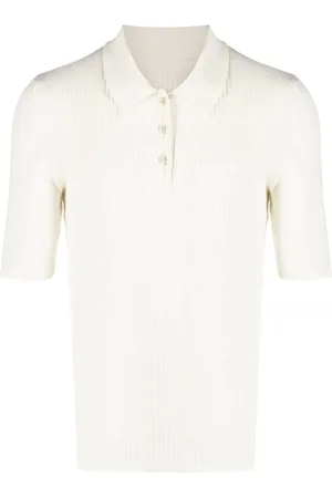 Maison Margiela Gestricktes Poloshirt mit Ziernähten