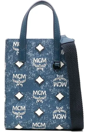 MCM Mini Aren Kuriertasche im Jeans-Look