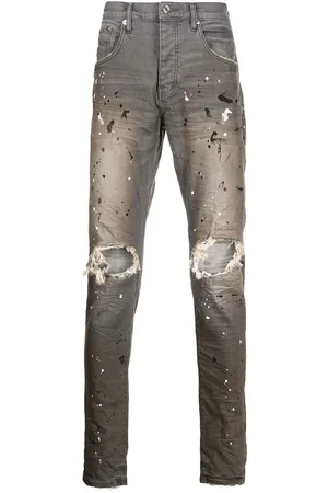 Purple Brand Distressed-Jeans mit Farbklecksen