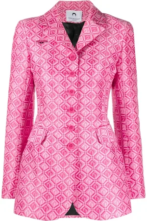 Marine Serre Schmaler Jacquard-Blazer