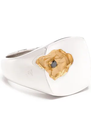 TOM WOOD Eckiger Ring mit Prägung