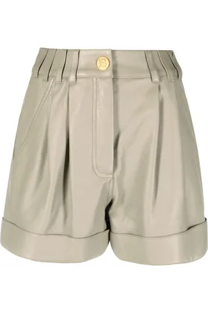 Balmain Ledershorts mit hohem Bund