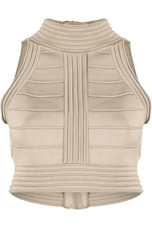 Balmain Cropped-Top mit Ziernähten