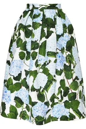 Oscar de la Renta Midirock mit Blumen-Print