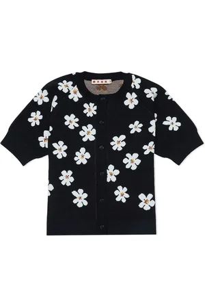 Marni Kurzärmeliger Pullover mit Margeriten