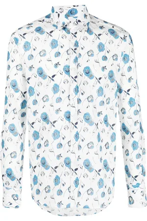 CANALI Klassisches Hemd mit Blumen-Print