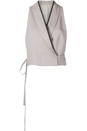 Brunello Cucinelli Cropped-Weste aus Seide
