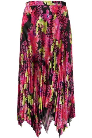 VERSACE Faltenrock mit Blumen-Print