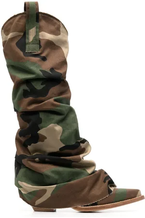 R13 Stiefel mit Camouflage-Print 55mm