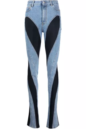 MUGLER Damen Skinny Jeans - Zweifarbige Skinny-Jeans