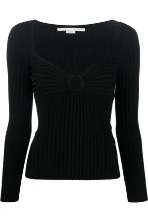 Stella McCartney Geripptes Strickoberteil mit Cut-Out