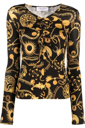 Marine Serre Langarmshirt mit grafischem Print