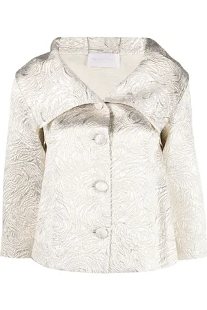 VALENTINO GARAVANI 1990 Jacquard-Jacke mit Oversized-Kragen