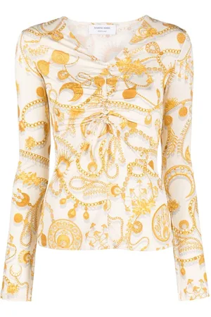 Marine Serre Langarmshirt mit Mond-Print