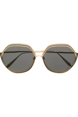 Linda Farrow Sonnenbrille mit sechseckigem Gestell