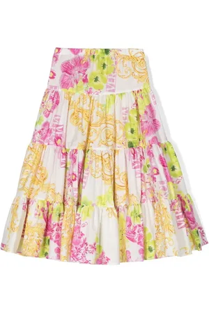VERSACE Faltenrock mit Blumen-Print