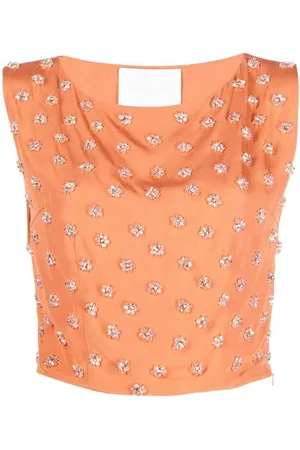 SHATHA ESSA Cropped-Top mit Perlen