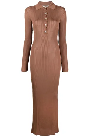 AERON Geripptes GLEN Poloshirtkleid