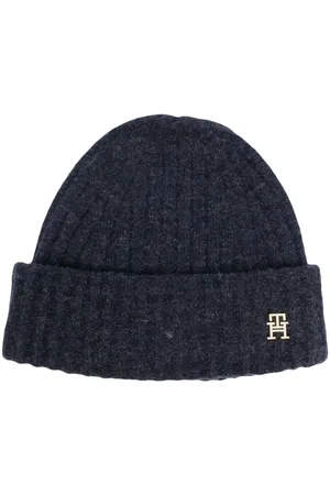 Tommy Hilfiger Gerippte Mütze mit Logo-Schild