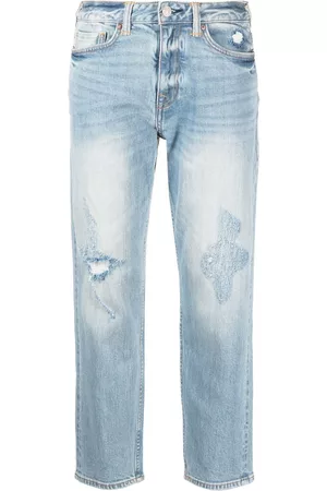 Evisu Gerade Cropped-Jeans