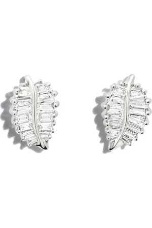 Anita 18kt Weißgoldohrstecker mit Palmblatt