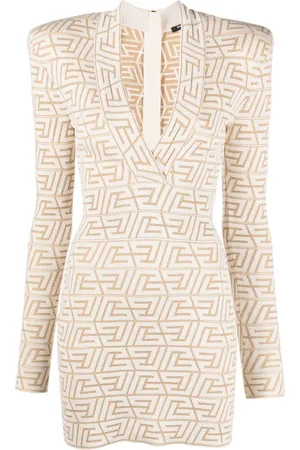 Balmain Minikleid aus Monogramm-Jacquard