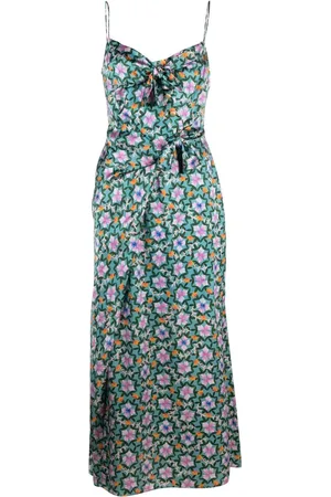 SALONI Midikleid aus Seide mit Blumen-Print