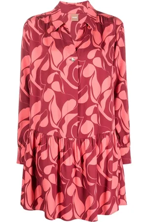 HUGO BOSS Hemdkleid mit abstraktem Print