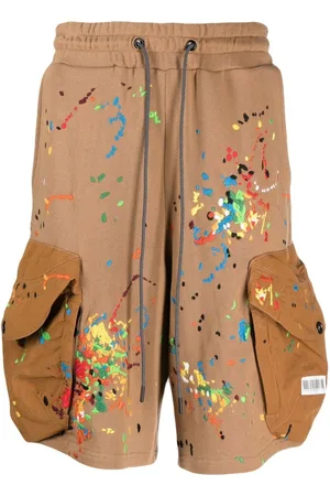 MOSTLY HEARD RARELY SEEN Cargo-Shorts mit aufgestickten Farbklecksen
