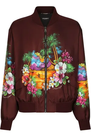 Dolce & Gabbana Bomberjacke aus Seide mit Insel-Print