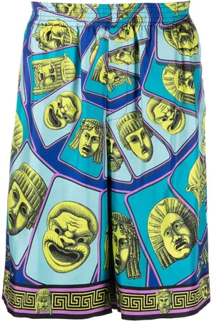 VERSACE Shorts aus Seide mit Le Maschere-Print