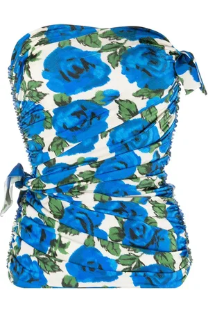 Serafini Schulterfreies Top mit Blumen-Print