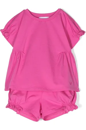 Emporio Armani Set aus Oberteil und Shorts mit Rüschen