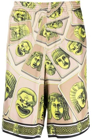 VERSACE Shorts aus Seide mit Le Maschere-Print