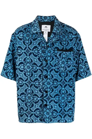 Marine Serre Hemd mit Oriental Towel-Print