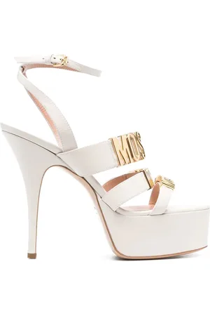 Moschino Plateau-Sandalen mit Logo-Schild 120mm