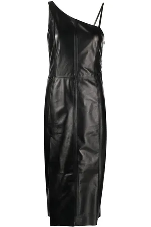 DROME Asymmetrisches Lederkleid