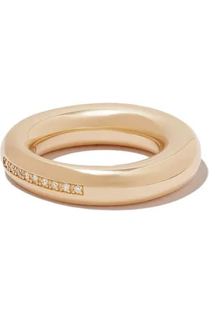Lauren Rubinski 14kt Puffy Circle Gelbgoldring mit Diamant